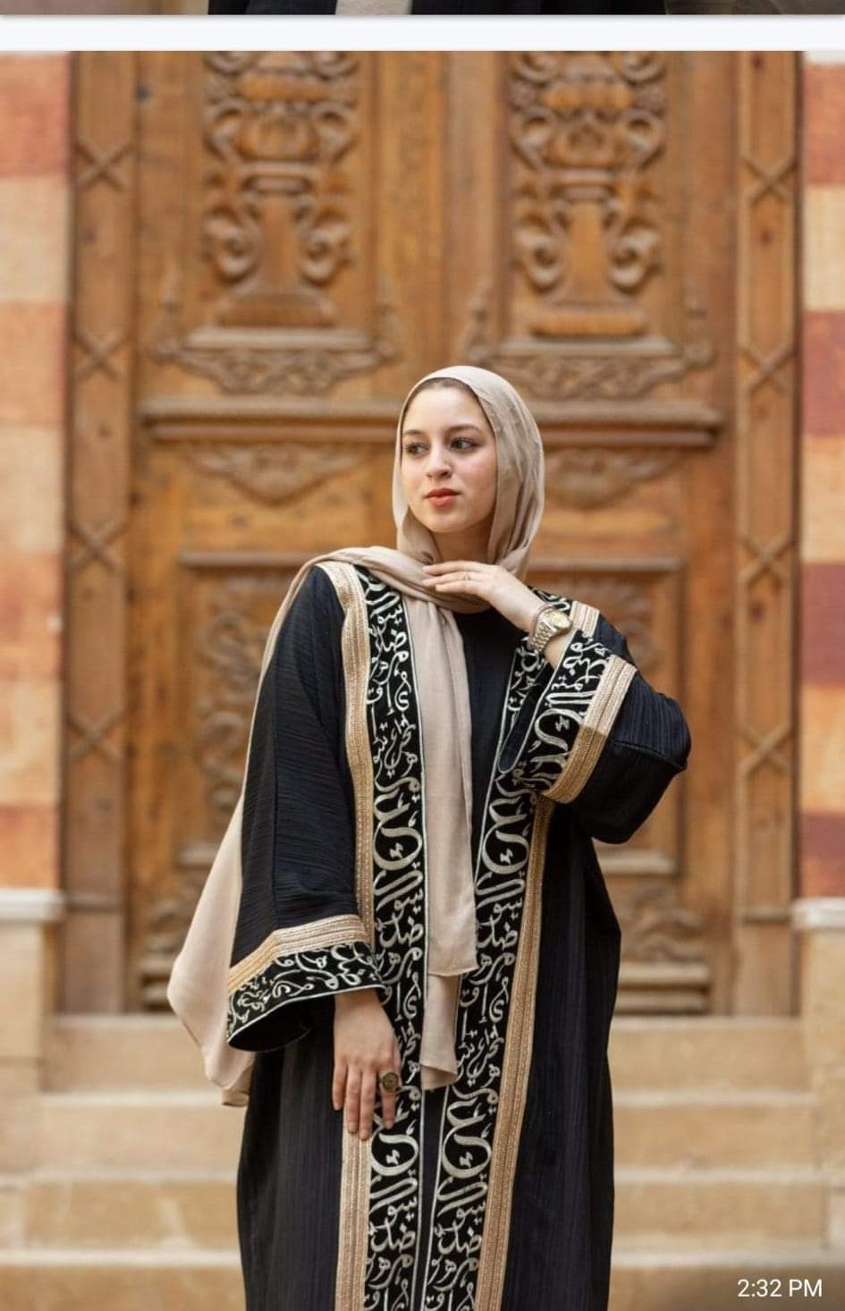 Black Kaftan with Gold Embroidery