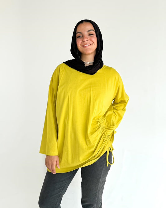 Yellow Long Sleeve T-shirt with ribbon