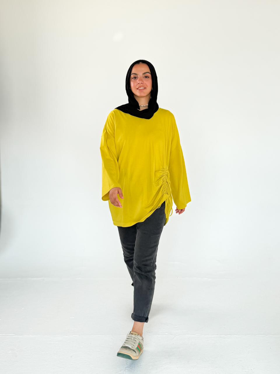 Yellow Long Sleeve T-shirt with ribbon