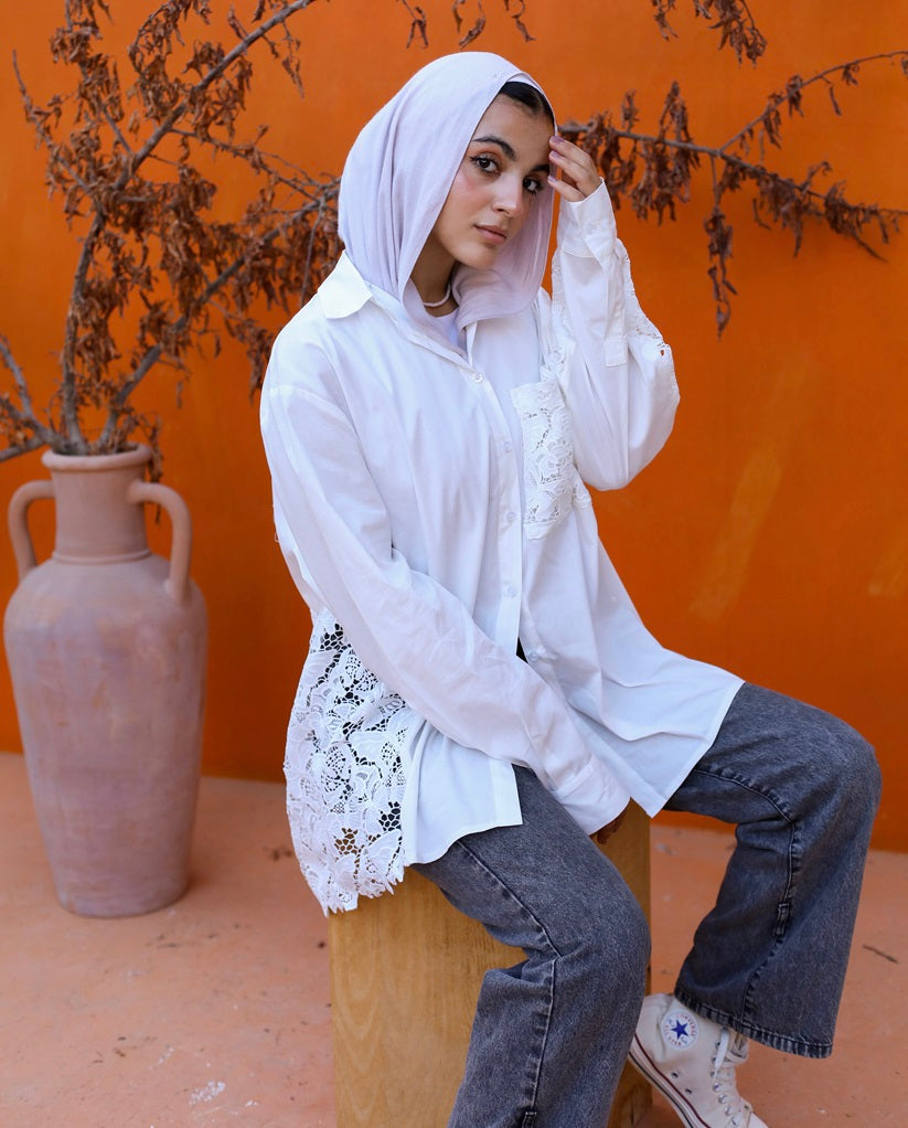 White Shirt with Lace