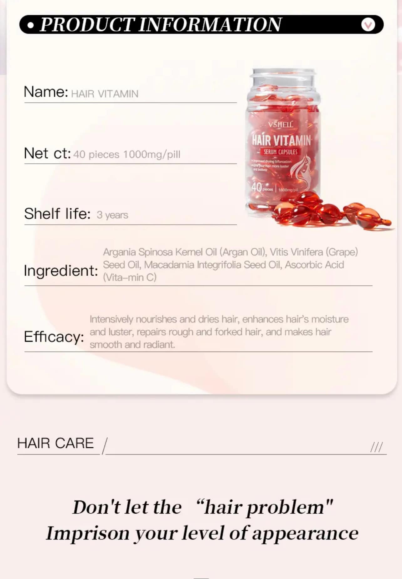 Hair Serum vitamins Capsules