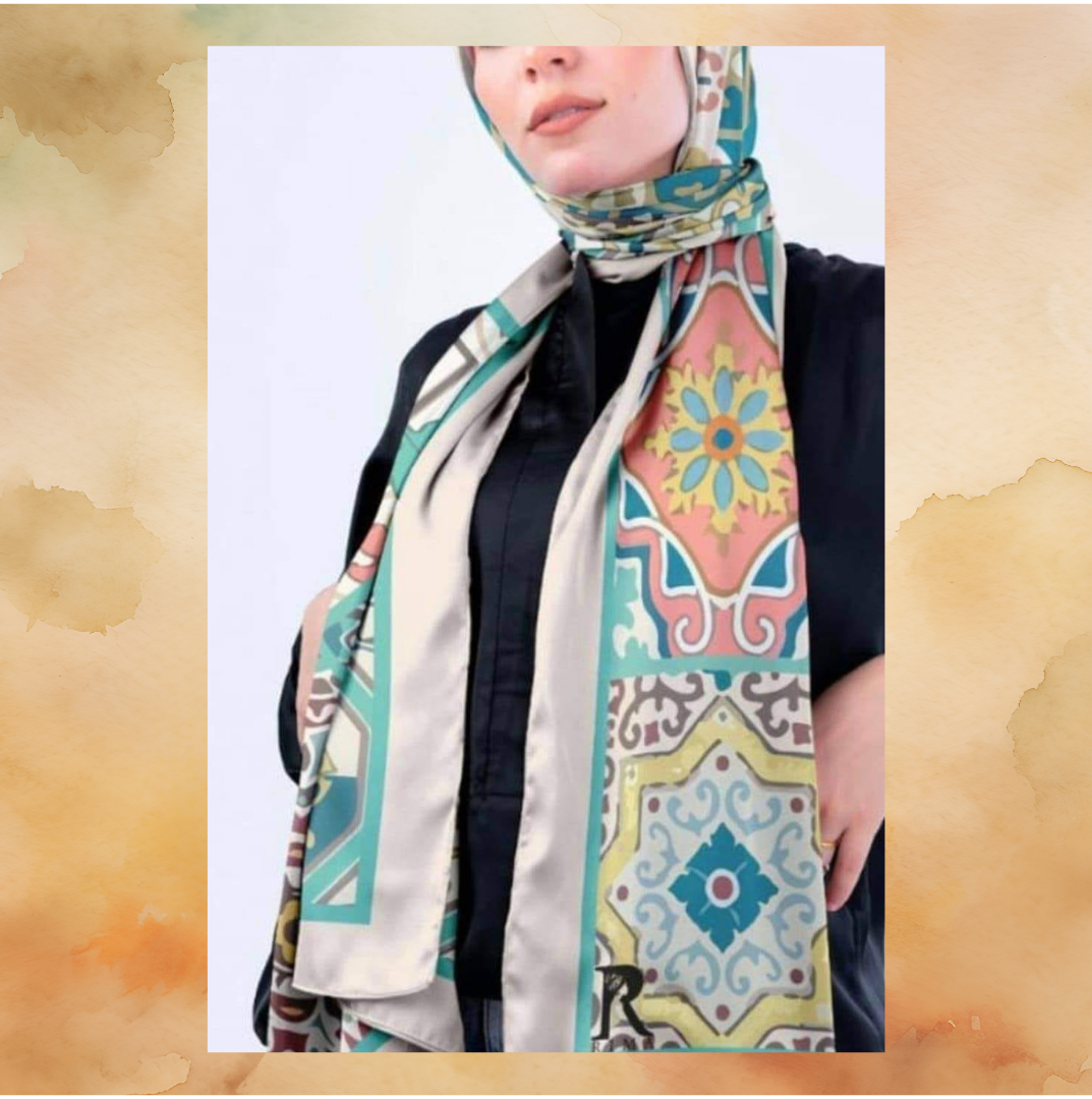 Silk Scarf with geometric pattern